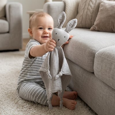 doudou lapin personnalisé prénom brodé cadeau