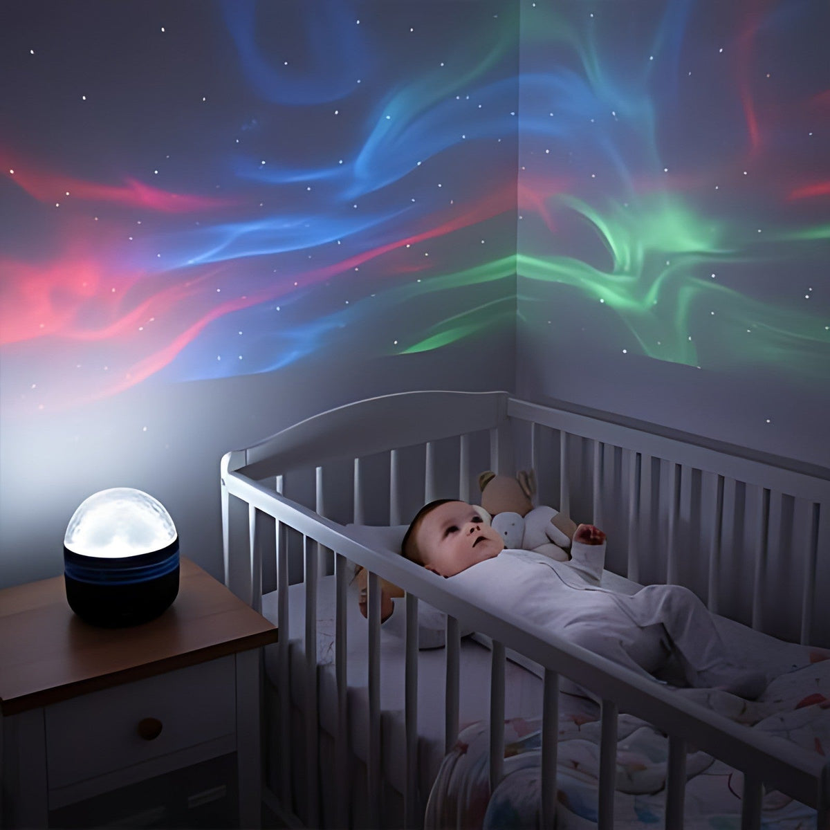 Veilleuse projection étoiles chambre bébé sommeil
