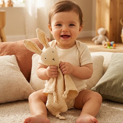 Doudou lapin bébé personnalisé rose | Bébé Petit Nuage