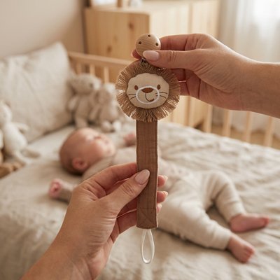 Attache tétine bébé animaux clip sécurisé