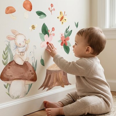 Stickers muraux animaux de la forêt pour chambre bébé - Bébé Petit Nuage