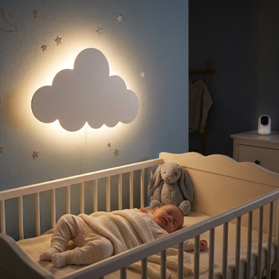 Veilleuse murale nuage bébé lumière chaude au-dessus du lit nuit - Bébé Petit Nuage