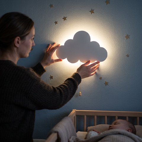 Veilleuse murale nuage bébé lumière douce chambre bébé - Bébé Petit Nuage