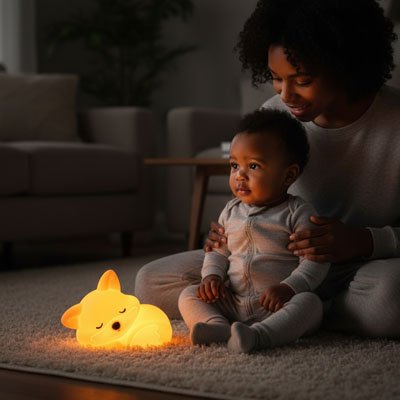 Veilleuse renard rechargeable USB sans fil nomade chambre bébé nuit