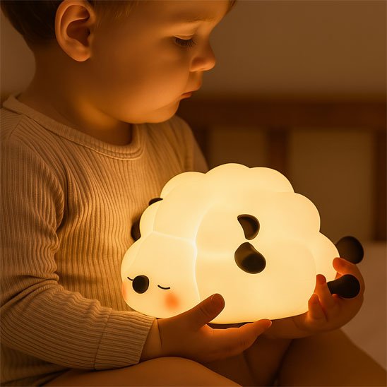 Veilleuse silicone mouton - bébé souriant - Bébé Petit Nuage